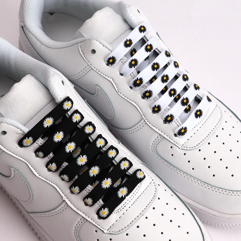 Little Daisies Shoelaces Cartoon Printing Fashion Women Men Shoes laces High-top Canvas Sneakers Shoelace AF1 Sports Shoelaces