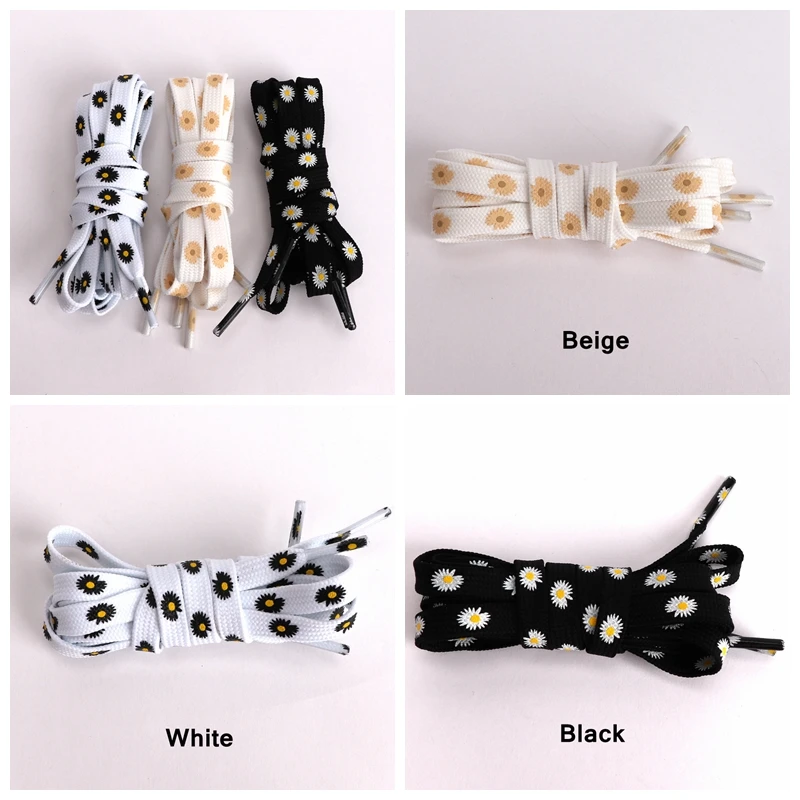 Little Daisies Shoelaces Cartoon Printing Fashion Women Men Shoes laces High-top Canvas Sneakers Shoelace AF1 Sports Shoelaces