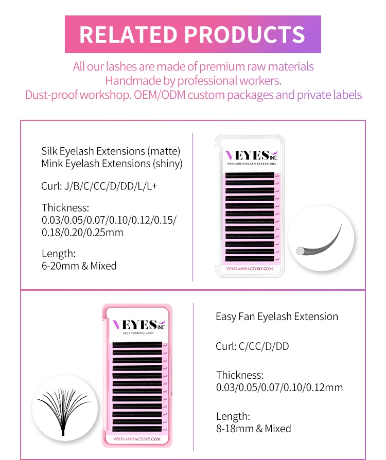 Veyes Inc Easy Fanning Eyelash Extensions Veyelash Russian Volume Lashes Fast Bloom Austomatic Flowering Natural Makeup Beauty