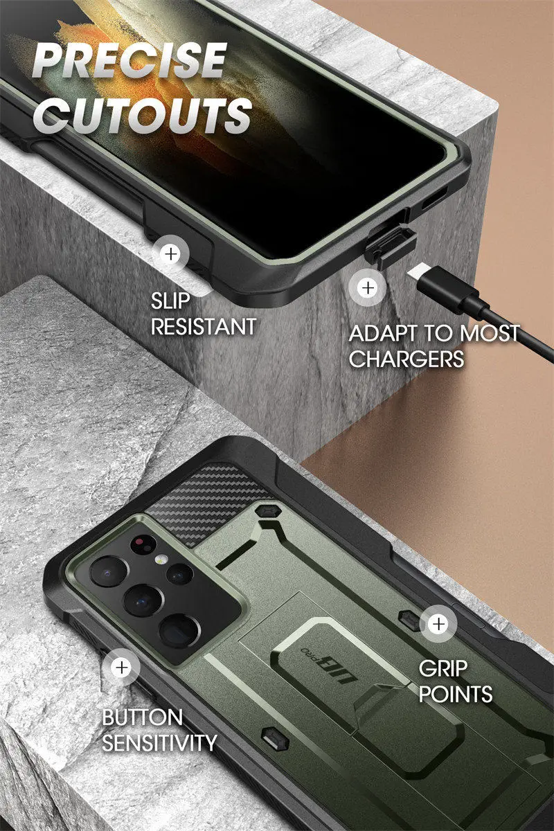 For Samsung Galaxy S21 Ultra 5G Case (2021 Release) SUPCASE UB Pro Full-Body Dual Layer Rugged Holster Kickstand with S Pen Slot