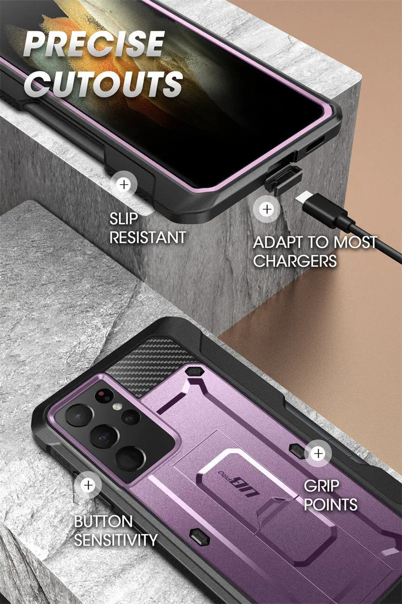 For Samsung Galaxy S21 Ultra 5G Case (2021 Release) SUPCASE UB Pro Full-Body Dual Layer Rugged Holster Kickstand with S Pen Slot