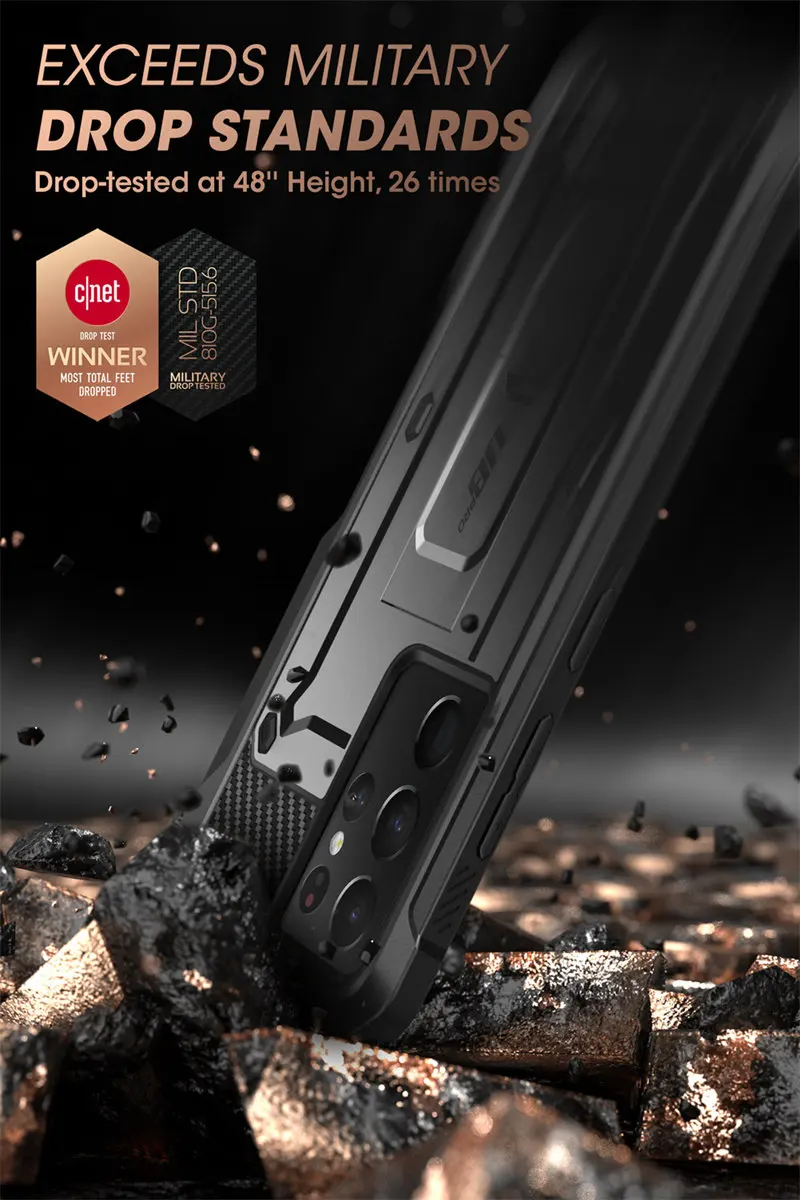For Samsung Galaxy S21 Ultra 5G Case (2021 Release) SUPCASE UB Pro Full-Body Dual Layer Rugged Holster Kickstand with S Pen Slot