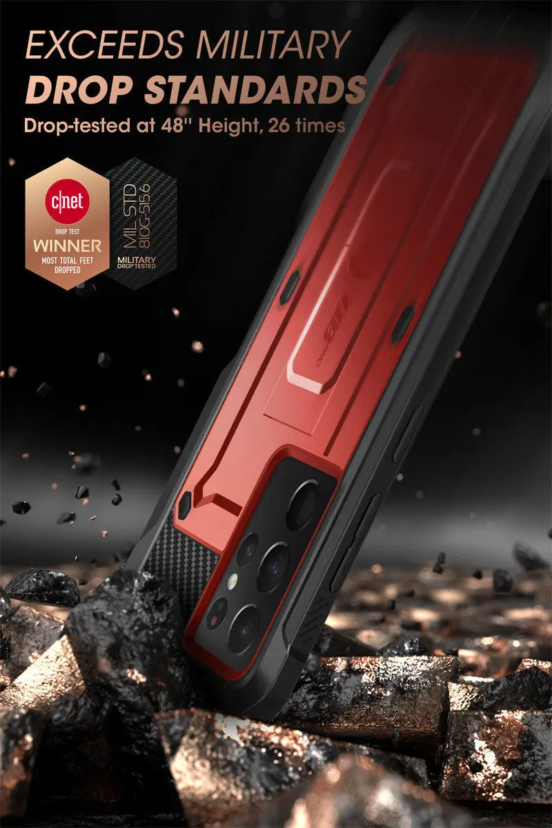 For Samsung Galaxy S21 Ultra 5G Case (2021 Release) SUPCASE UB Pro Full-Body Dual Layer Rugged Holster Kickstand with S Pen Slot