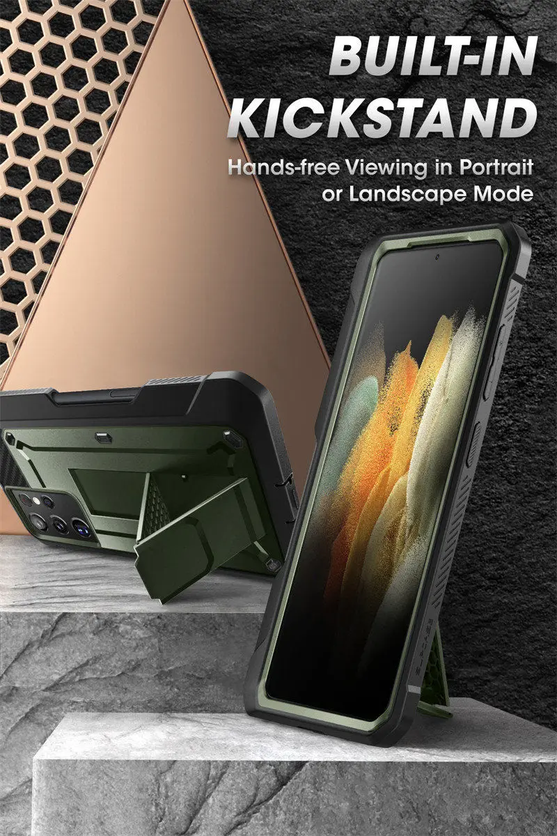 For Samsung Galaxy S21 Ultra 5G Case (2021 Release) SUPCASE UB Pro Full-Body Dual Layer Rugged Holster Kickstand with S Pen Slot