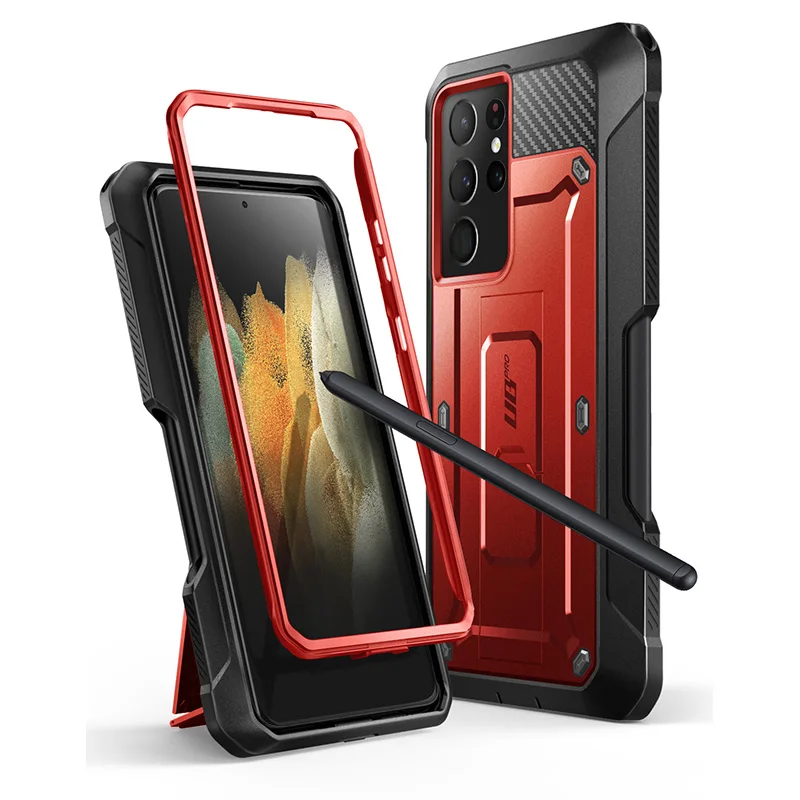 For Samsung Galaxy S21 Ultra 5G Case (2021 Release) SUPCASE UB Pro Full-Body Dual Layer Rugged Holster Kickstand with S Pen Slot