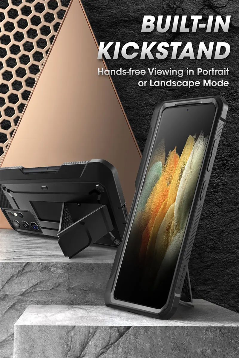 For Samsung Galaxy S21 Ultra 5G Case (2021 Release) SUPCASE UB Pro Full-Body Dual Layer Rugged Holster Kickstand with S Pen Slot