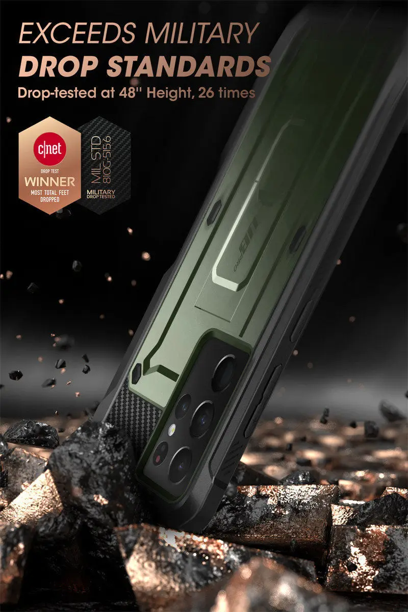 For Samsung Galaxy S21 Ultra 5G Case (2021 Release) SUPCASE UB Pro Full-Body Dual Layer Rugged Holster Kickstand with S Pen Slot