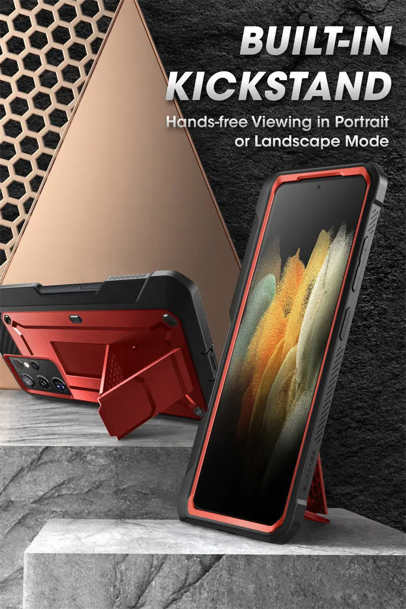 For Samsung Galaxy S21 Ultra 5G Case (2021 Release) SUPCASE UB Pro Full-Body Dual Layer Rugged Holster Kickstand with S Pen Slot