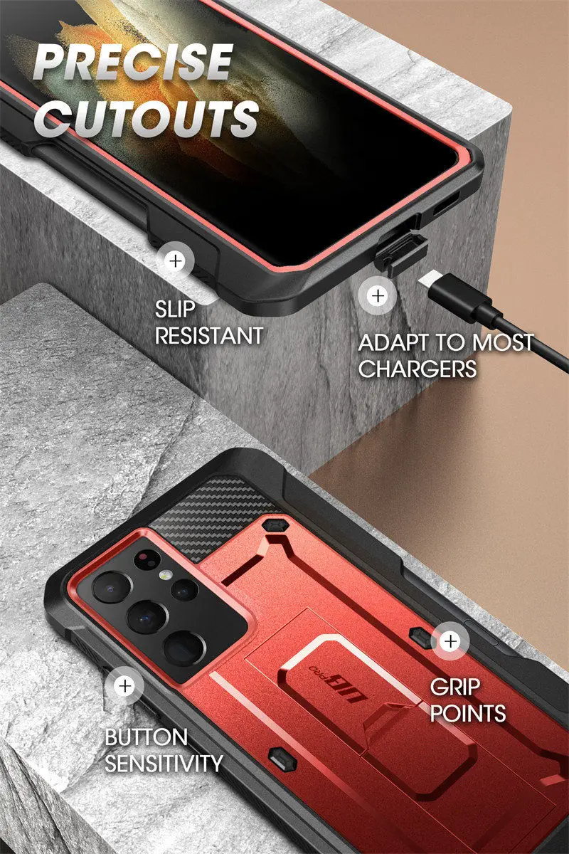 For Samsung Galaxy S21 Ultra 5G Case (2021 Release) SUPCASE UB Pro Full-Body Dual Layer Rugged Holster Kickstand with S Pen Slot