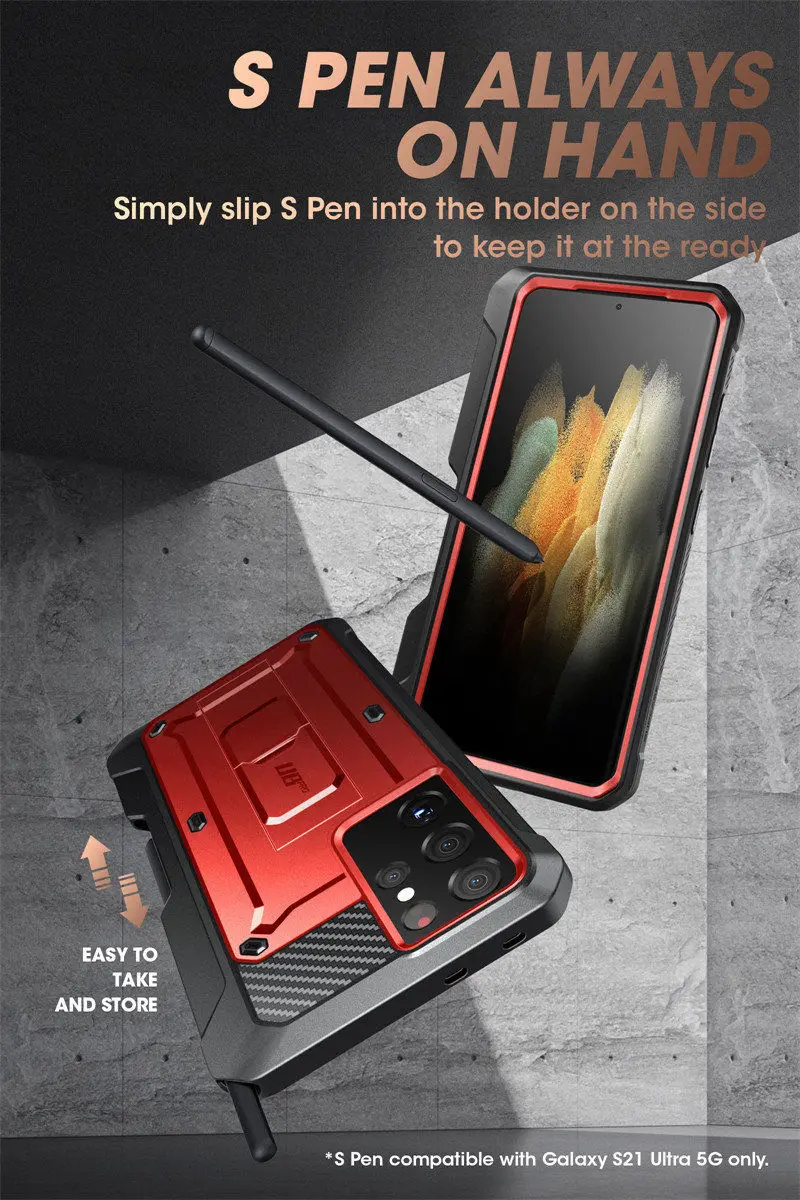 For Samsung Galaxy S21 Ultra 5G Case (2021 Release) SUPCASE UB Pro Full-Body Dual Layer Rugged Holster Kickstand with S Pen Slot