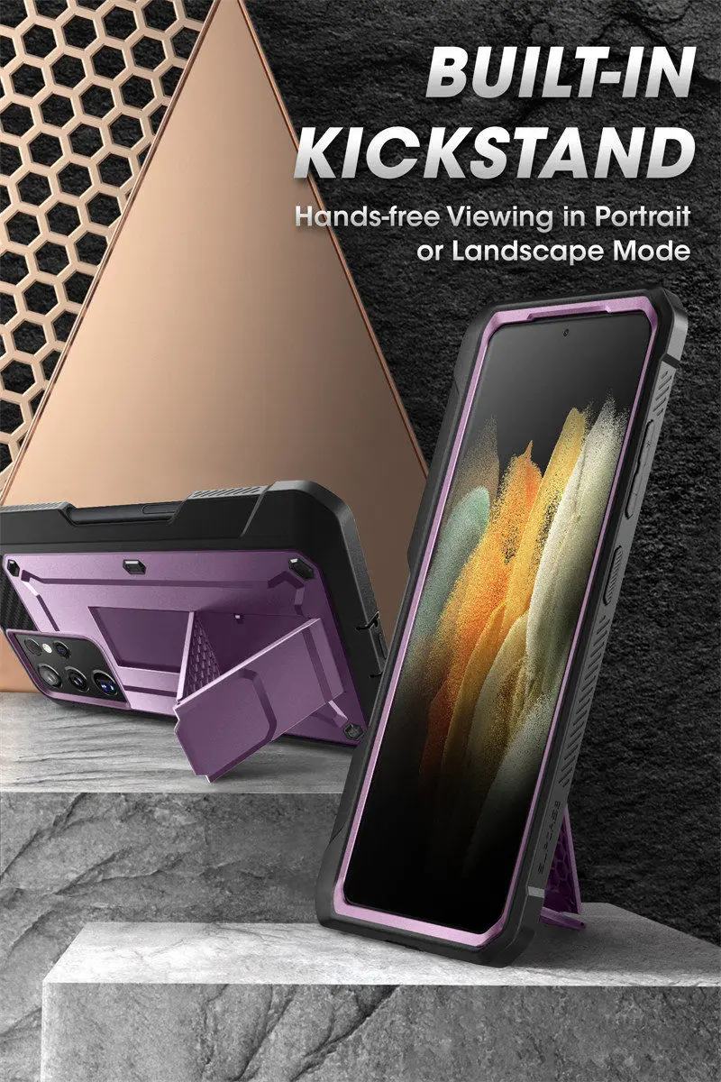 For Samsung Galaxy S21 Ultra 5G Case (2021 Release) SUPCASE UB Pro Full-Body Dual Layer Rugged Holster Kickstand with S Pen Slot