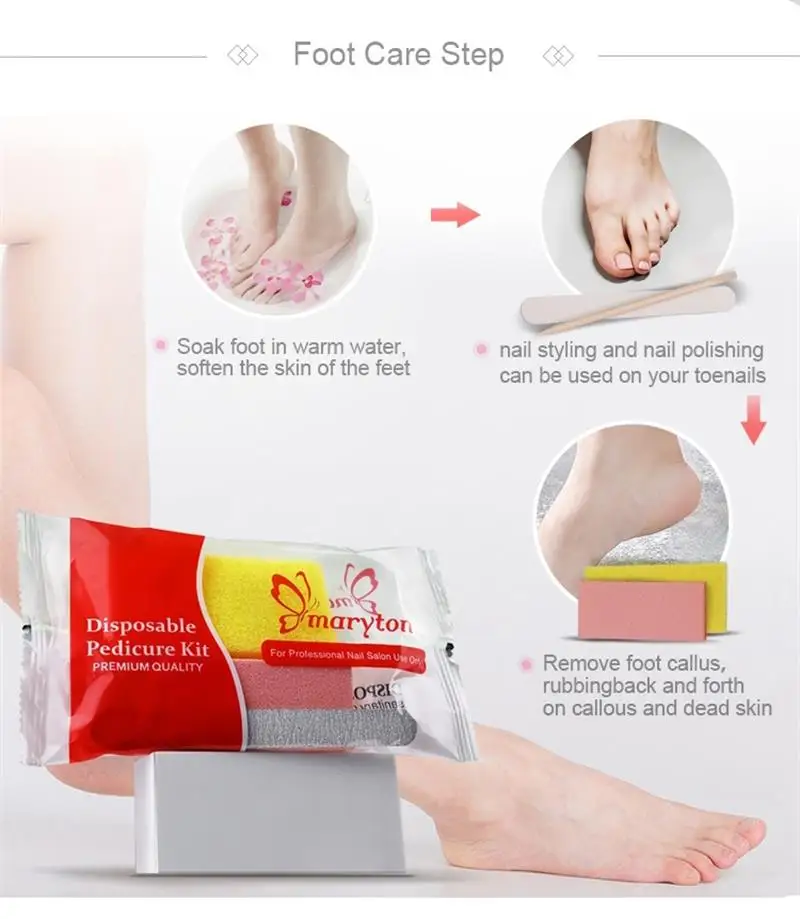 800 Sets/Carton Disposable Pedicure Nail File Kits Salon Manicur natural Nail Polis