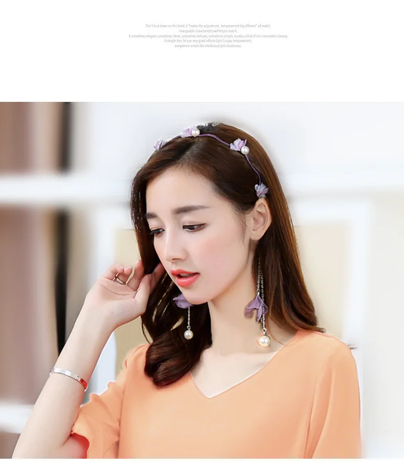 Tassel Earring Hair Hoop Novelty Women Girl Hairbands Sweet Hair Bezel Streamer Pandent Headband Fashion Hair Accessories
