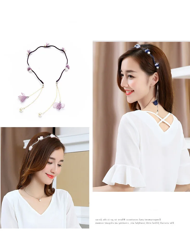 Tassel Earring Hair Hoop Novelty Women Girl Hairbands Sweet Hair Bezel Streamer Pandent Headband Fashion Hair Accessories