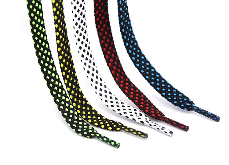 1pair shoelace Fashion Polyester Sneaker Shoe Lace Colors Checkered Double Layer Hollow Flat Shoelaces 100/120/140CM