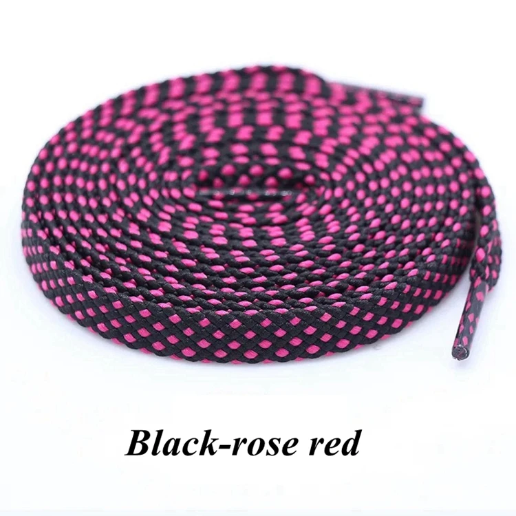 1pair shoelace Fashion Polyester Sneaker Shoe Lace Colors Checkered Double Layer Hollow Flat Shoelaces 100/120/140CM