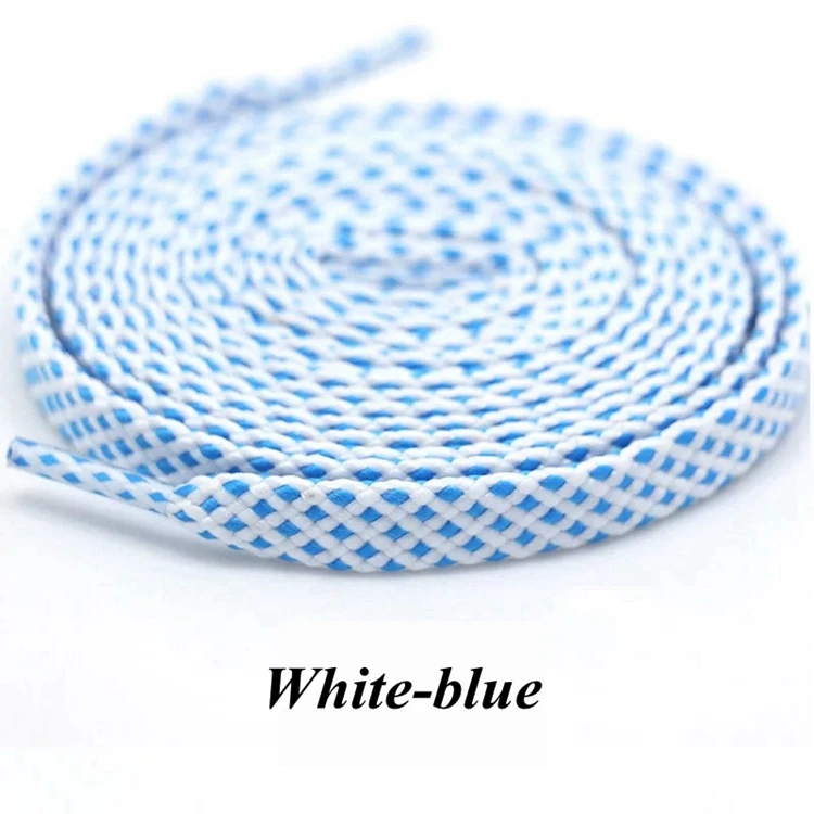 1pair shoelace Fashion Polyester Sneaker Shoe Lace Colors Checkered Double Layer Hollow Flat Shoelaces 100/120/140CM