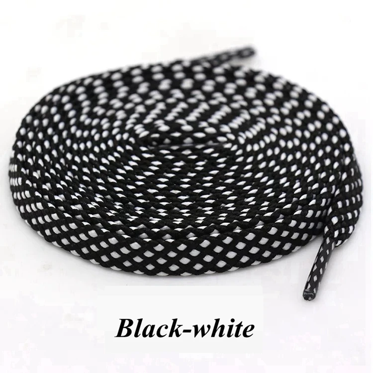 1pair shoelace Fashion Polyester Sneaker Shoe Lace Colors Checkered Double Layer Hollow Flat Shoelaces 100/120/140CM