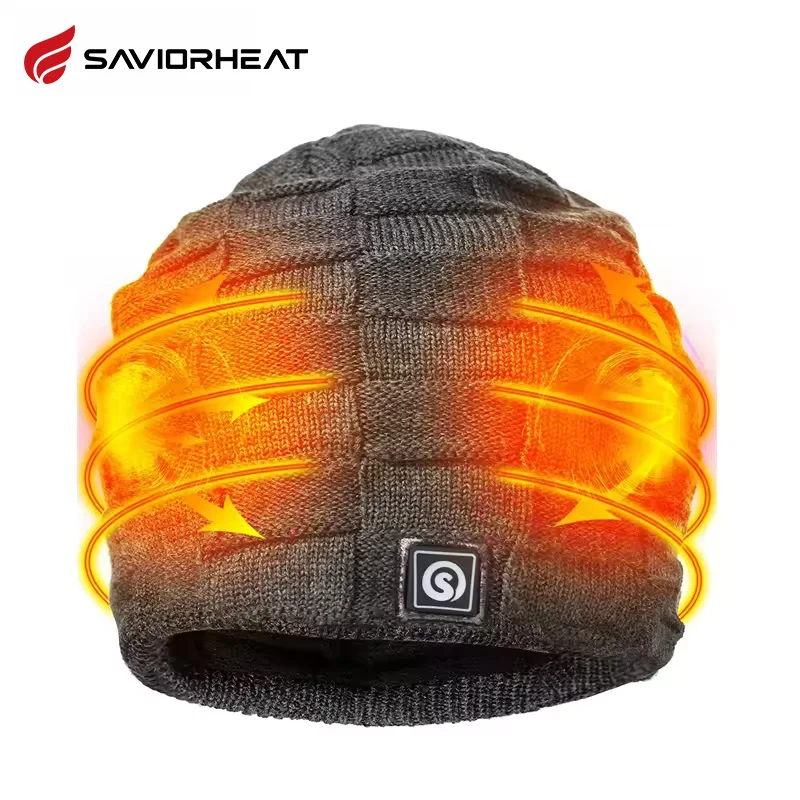 Savior Heated Hat Electric Battery Winter Heat Knitting Beanie Cap For Men Women Ski Warm