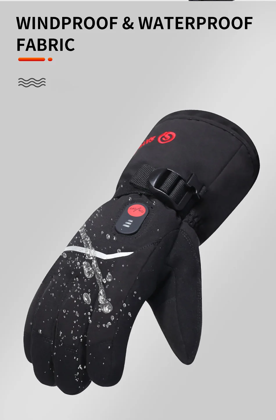 Savior Heat Battery Heated Motorcycle Gloves Goat Skin Leather 3 Shift Temperature Control Waterproof Electric Heated Gloves