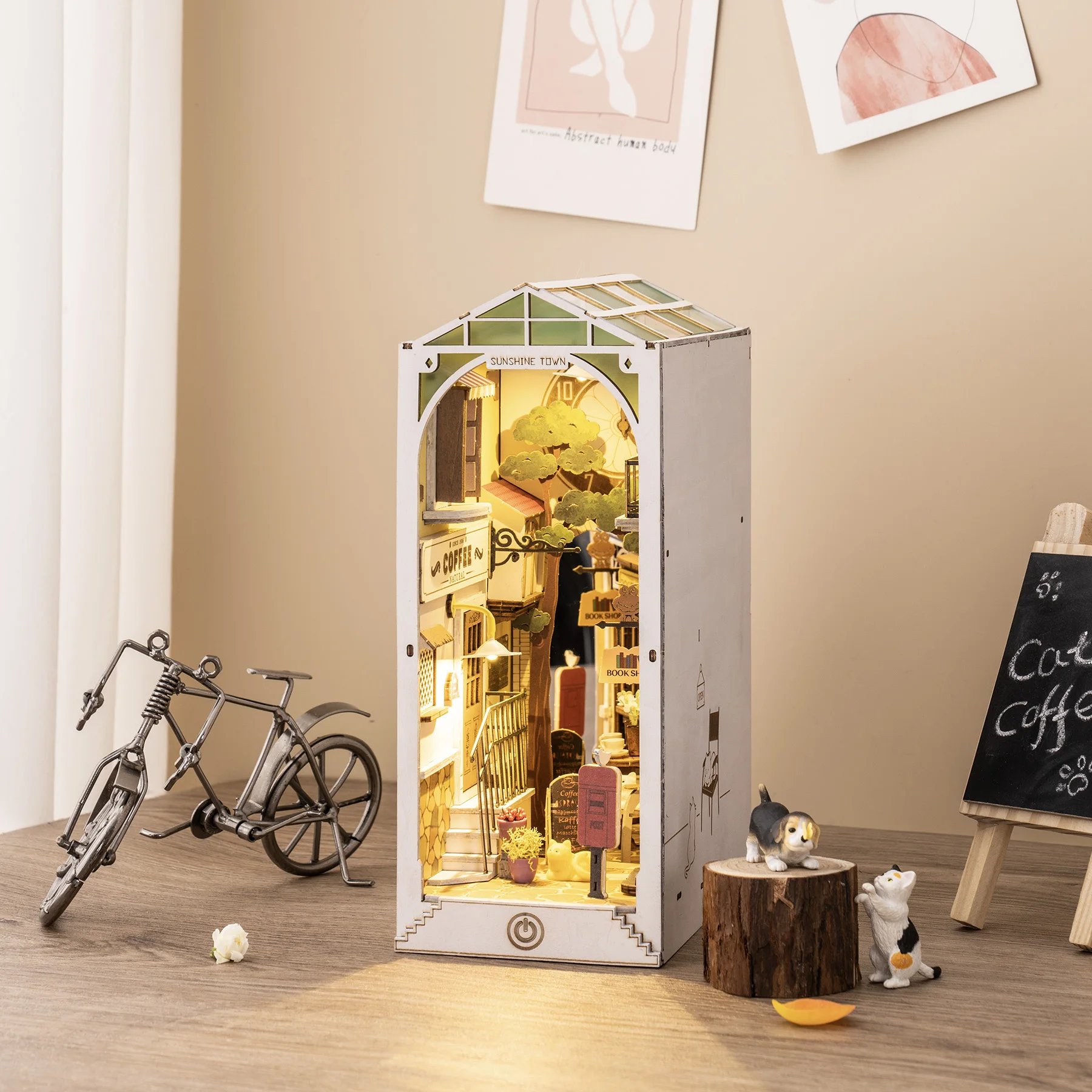 Robotime Rolife Book Nooks Series Stories in Books 4 Kinds DIY Wooden Miniature House Furniture Sakura Densya TGB01 Dropshipping