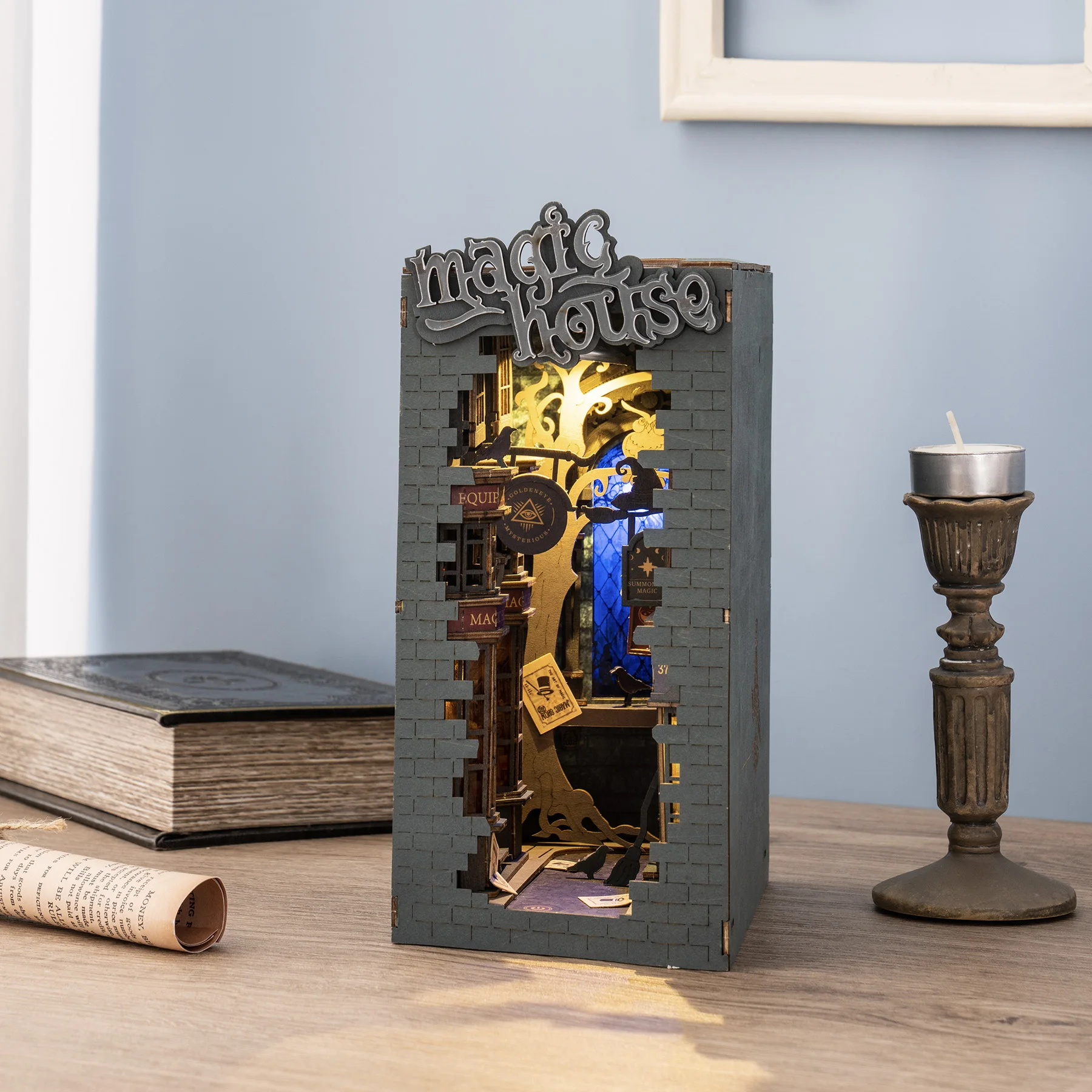 Robotime Rolife Book Nooks Series Stories in Books 4 Kinds DIY Wooden Miniature House Furniture Sakura Densya TGB01 Dropshipping