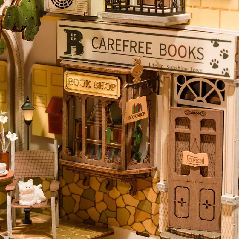 Robotime Rolife Book Nooks Series Stories in Books 4 Kinds DIY Wooden Miniature House Furniture Sakura Densya TGB01 Dropshipping