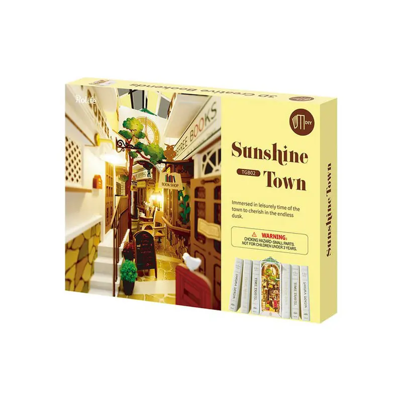 Robotime Rolife Book Nooks Series Stories in Books 4 Kinds DIY Wooden Miniature House Furniture Sakura Densya TGB01 Dropshipping
