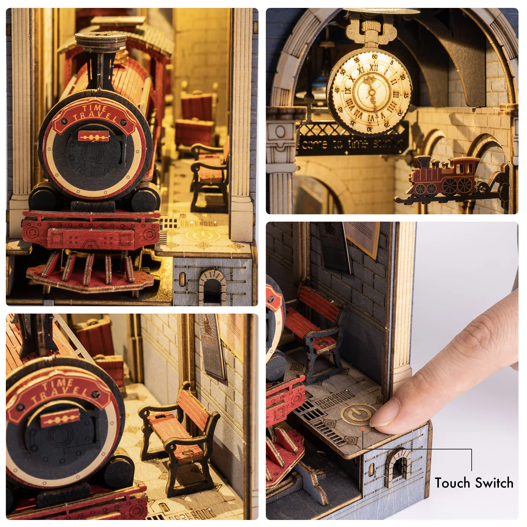 Robotime Rolife Book Nooks Series Stories in Books 4 Kinds DIY Wooden Miniature House Furniture Sakura Densya TGB01 Dropshipping