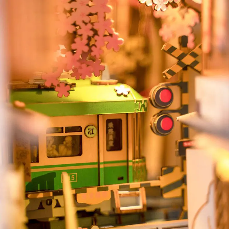 Robotime Rolife Book Nooks Series Stories in Books 4 Kinds DIY Wooden Miniature House Furniture Sakura Densya TGB01 Dropshipping