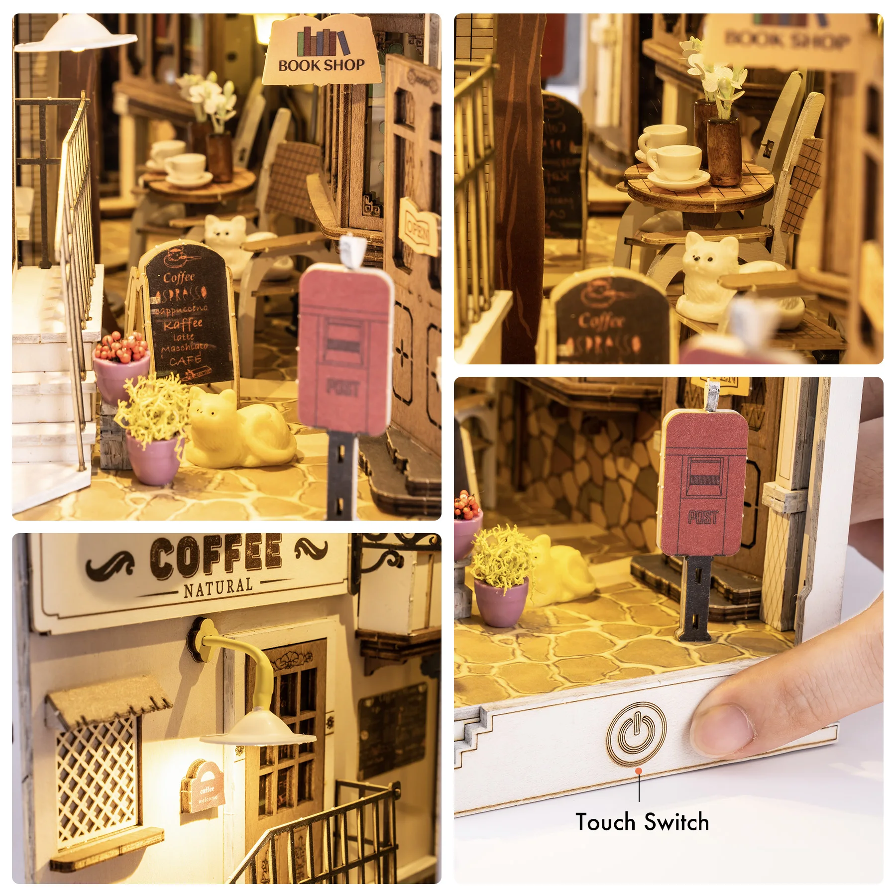 Robotime Rolife Book Nooks Series Stories in Books 4 Kinds DIY Wooden Miniature House Furniture Sakura Densya TGB01 Dropshipping