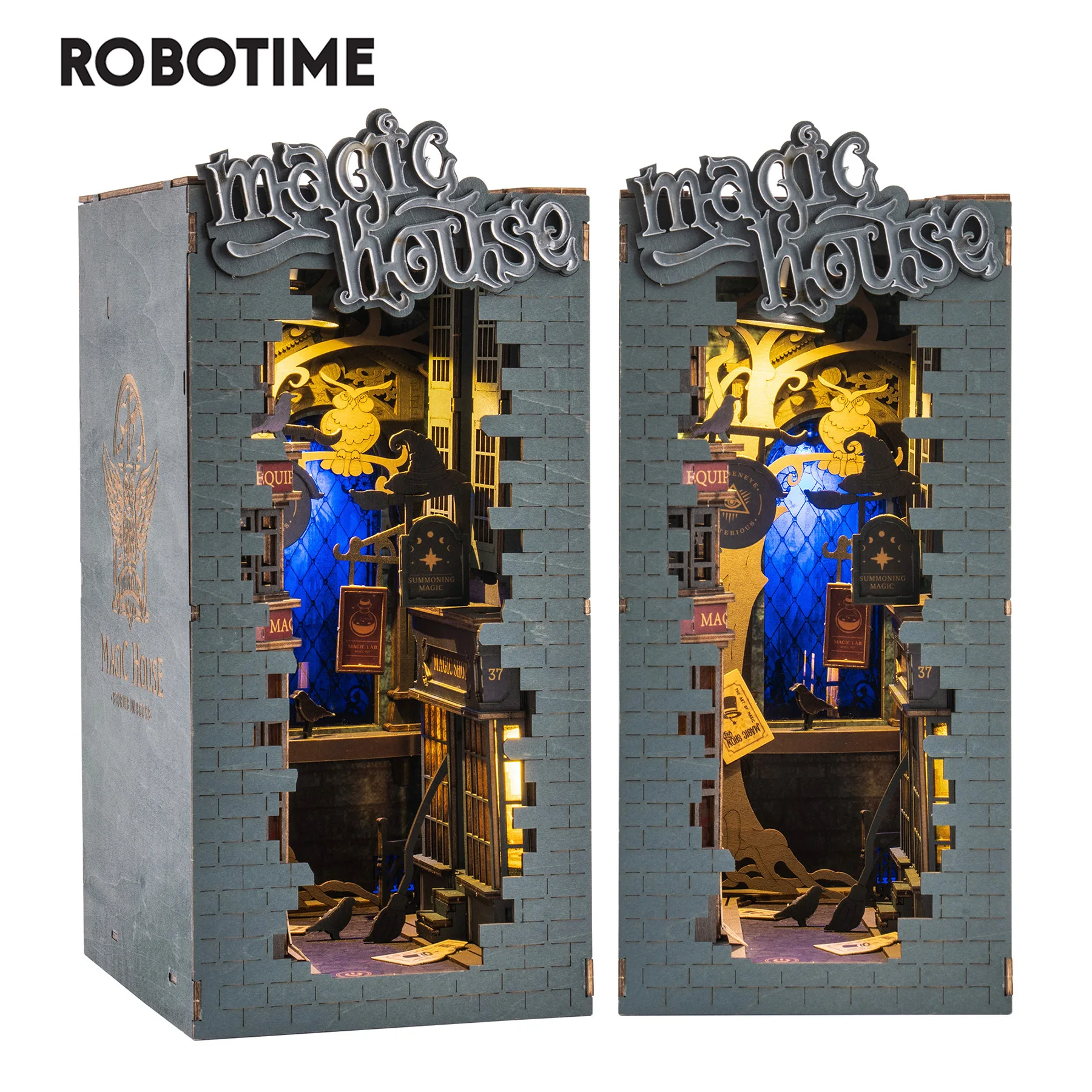 Robotime Rolife Book Nooks Series Stories in Books 4 Kinds DIY Wooden Miniature House Furniture Sakura Densya TGB01 Dropshipping