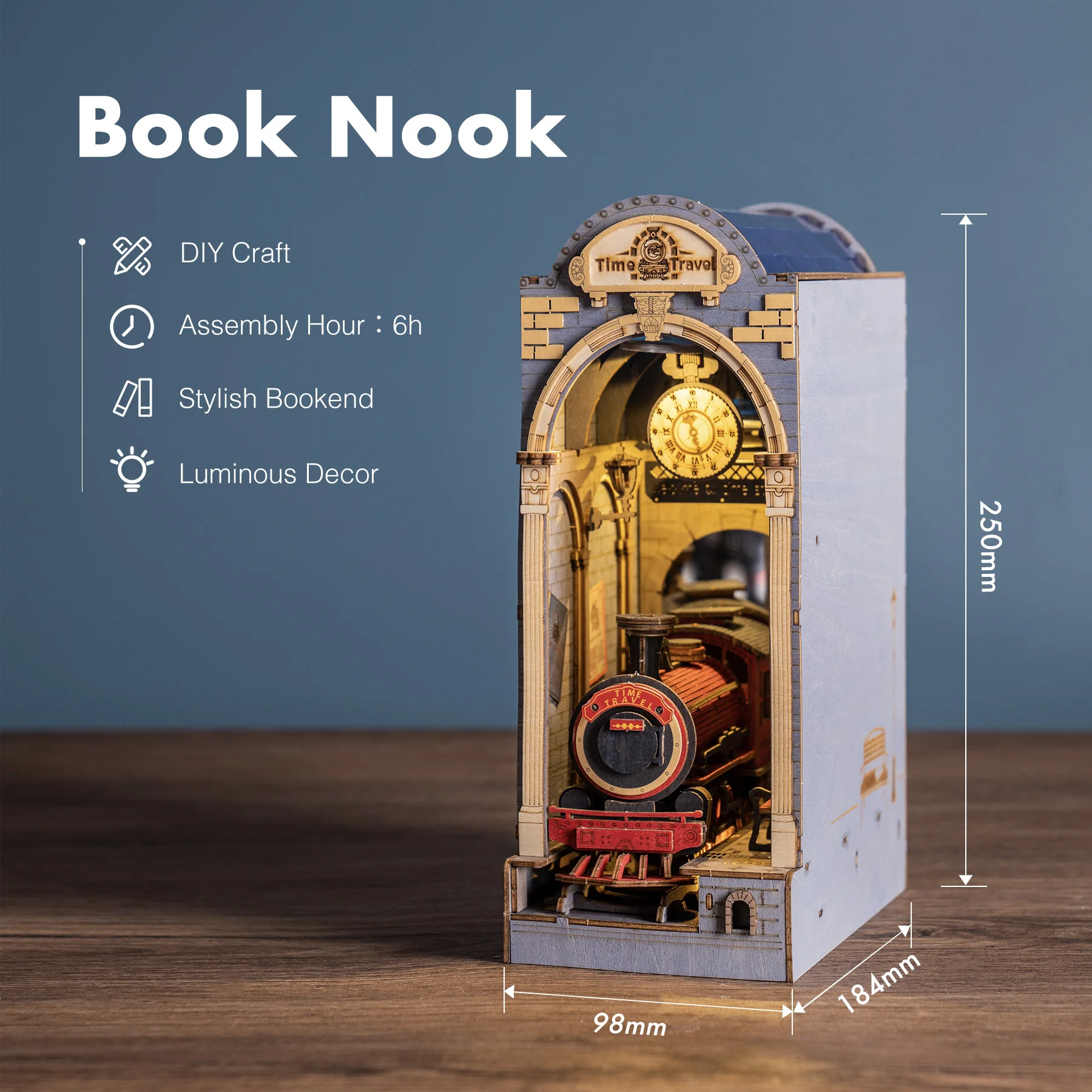Robotime Rolife Book Nooks Series Stories in Books 4 Kinds DIY Wooden Miniature House Furniture Sakura Densya TGB01 Dropshipping