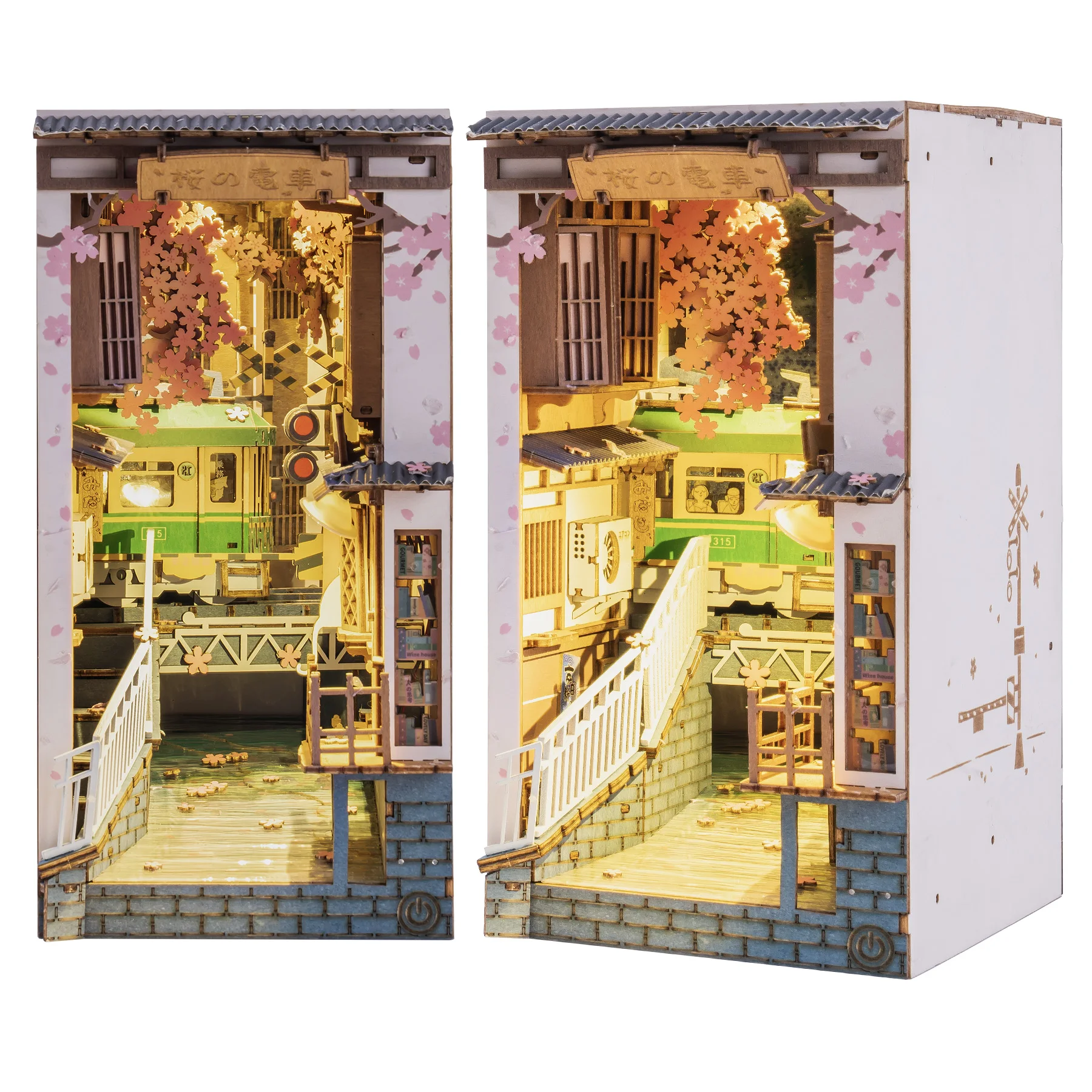 Robotime Rolife Book Nooks Series Stories in Books 4 Kinds DIY Wooden Miniature House Furniture Sakura Densya TGB01 Dropshipping