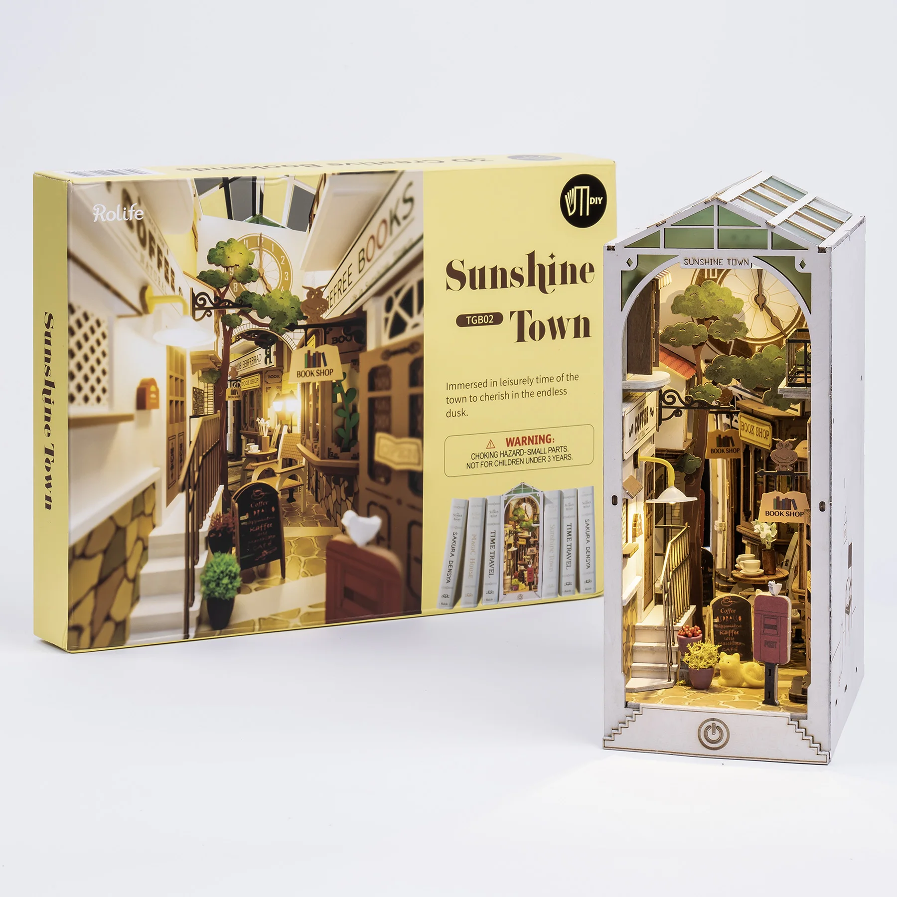 Robotime Rolife Book Nooks Series Stories in Books 4 Kinds DIY Wooden Miniature House Furniture Sakura Densya TGB01 Dropshipping