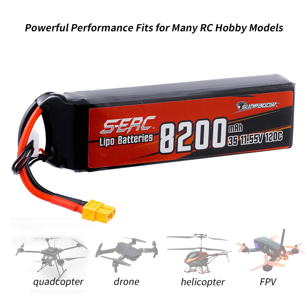 SUNPADOW 6S Lipo Battery 22.2V 5100mAh 7000mAh 60C 120C with XT60 XT90 Plug with RC Airplane Quadcopter Helicopter Drone FPV
