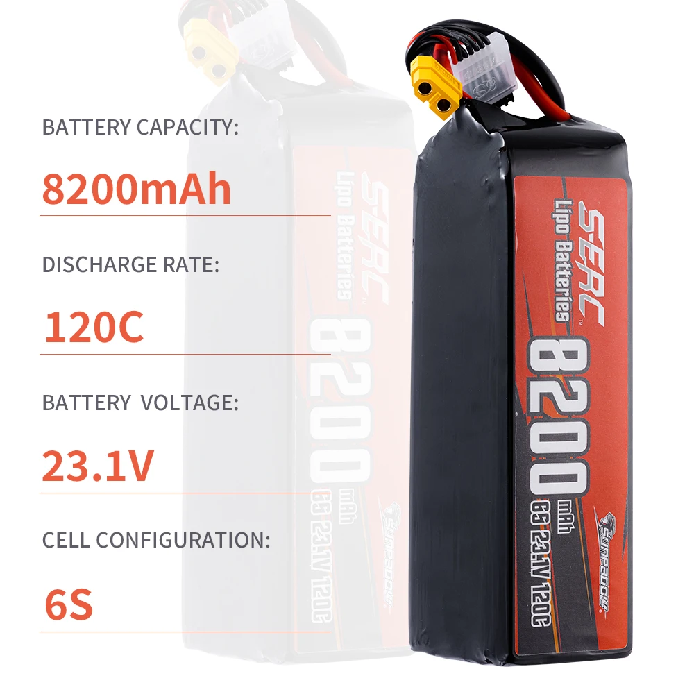 SUNPADOW 6S Lipo Battery 22.2V 5100mAh 7000mAh 60C 120C with XT60 XT90 Plug with RC Airplane Quadcopter Helicopter Drone FPV