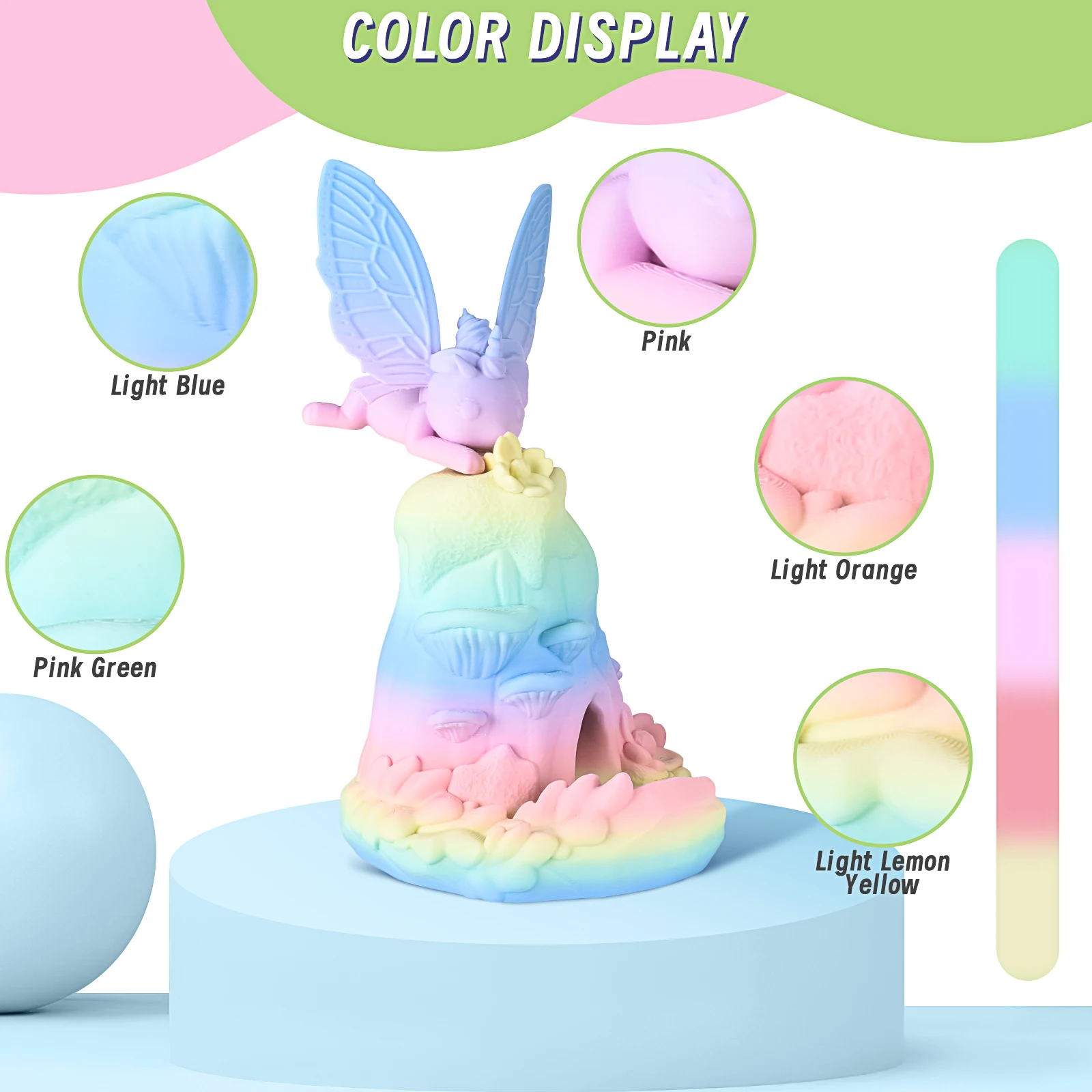 ERYONE 5KG Matte Rainbow PLA 3D Print Premium Filament, Macaron+Watercolor, PLA Matte Rainbow Filament Wholesale Big Sale
