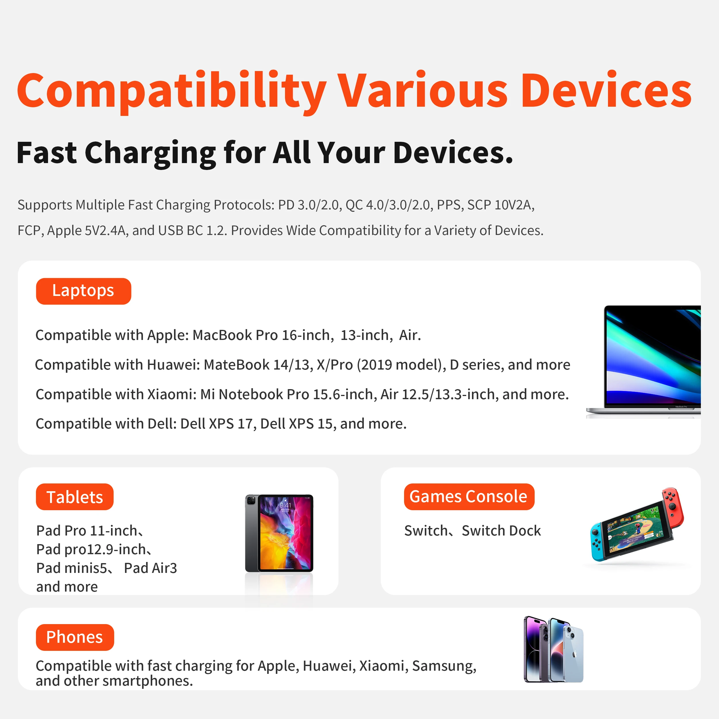 QERE Fast Charger PD 65W GaN Phone Universal Adapters EU Plug Safe Type C USB Intelligent Lightning Fast Charging Mini Portable