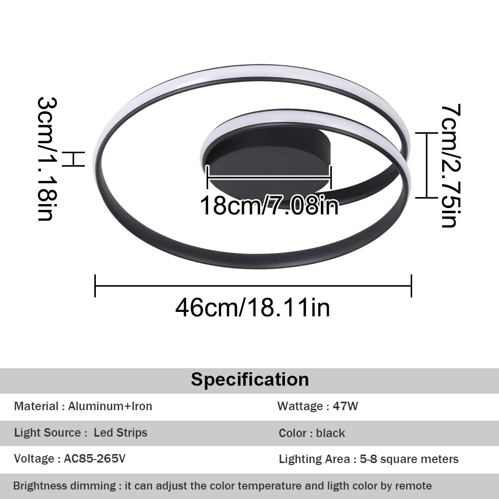 New Design Dimming LED Chandelier Light Remote Ceiling Lamp Gold White Black Body AC90-260V Chandeliers Fixtures For Bedroom
