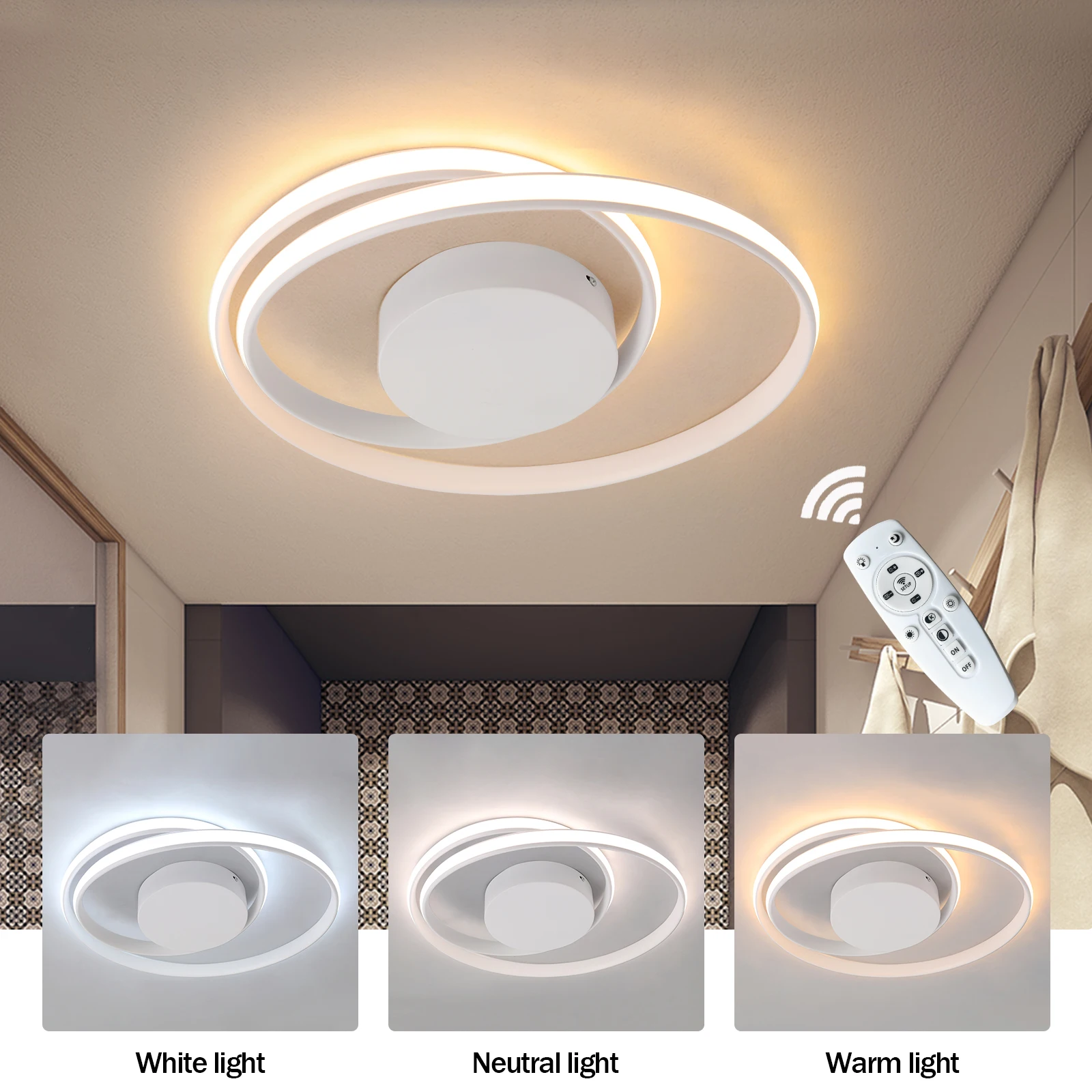 New Design Dimming LED Chandelier Light Remote Ceiling Lamp Gold White Black Body AC90-260V Chandeliers Fixtures For Bedroom
