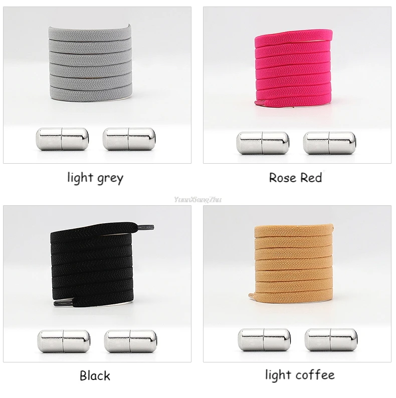 Quality No Tie Shoe Laces Elastic Shoelaces Sneakers Quick Tieless Shoelace for Kids Adults Flat laces Rubber Bands for Shoes