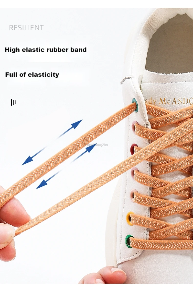 Quality No Tie Shoe Laces Elastic Shoelaces Sneakers Quick Tieless Shoelace for Kids Adults Flat laces Rubber Bands for Shoes