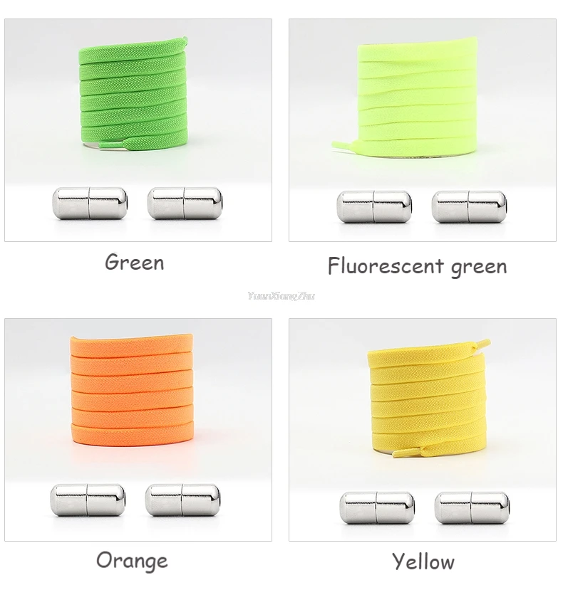 Quality No Tie Shoe Laces Elastic Shoelaces Sneakers Quick Tieless Shoelace for Kids Adults Flat laces Rubber Bands for Shoes