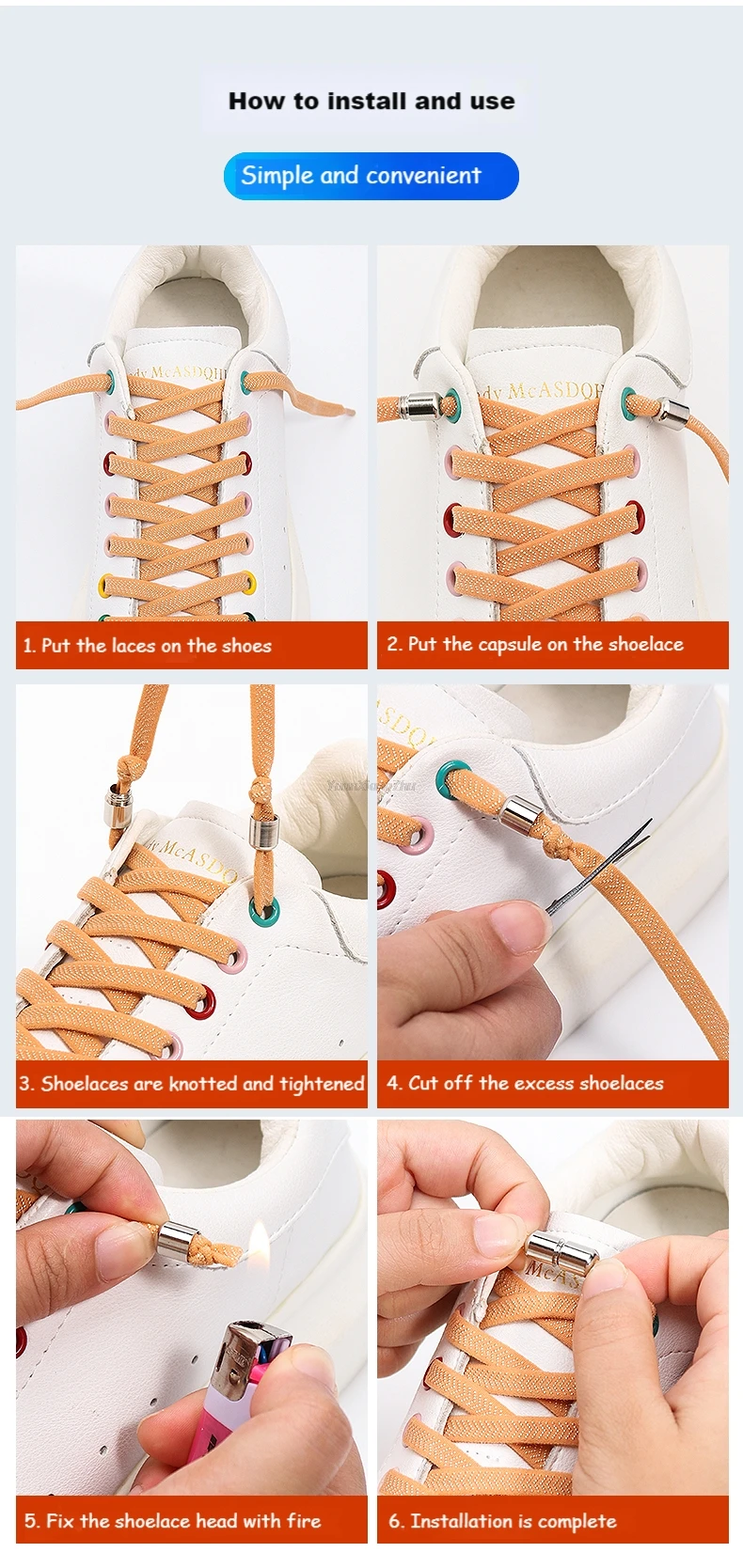 Quality No Tie Shoe Laces Elastic Shoelaces Sneakers Quick Tieless Shoelace for Kids Adults Flat laces Rubber Bands for Shoes