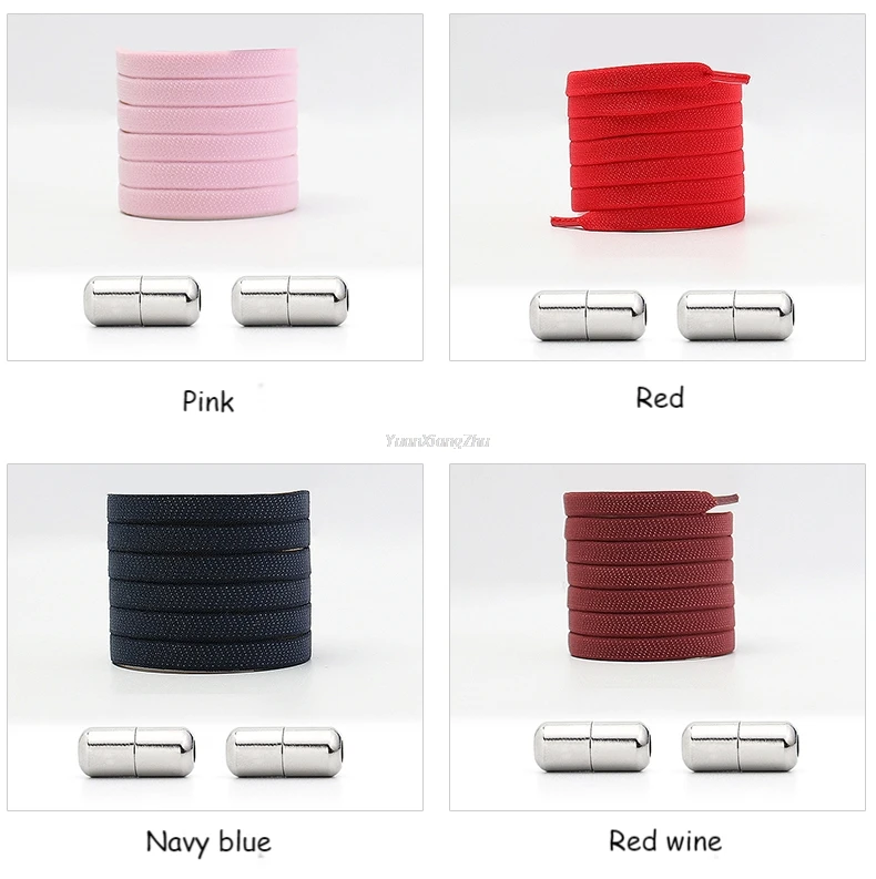 Quality No Tie Shoe Laces Elastic Shoelaces Sneakers Quick Tieless Shoelace for Kids Adults Flat laces Rubber Bands for Shoes