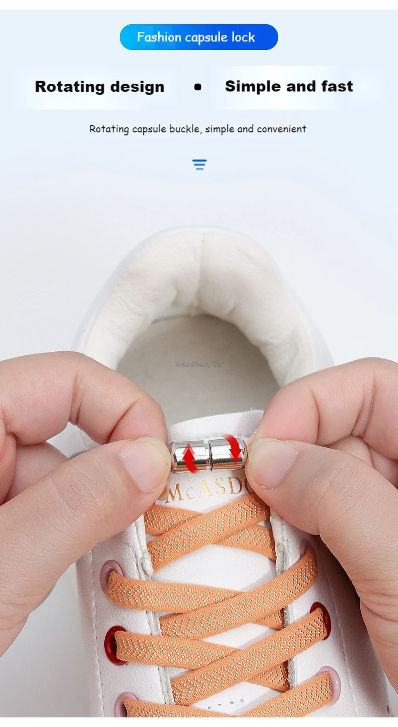 Quality No Tie Shoe Laces Elastic Shoelaces Sneakers Quick Tieless Shoelace for Kids Adults Flat laces Rubber Bands for Shoes