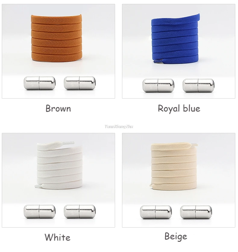Quality No Tie Shoe Laces Elastic Shoelaces Sneakers Quick Tieless Shoelace for Kids Adults Flat laces Rubber Bands for Shoes