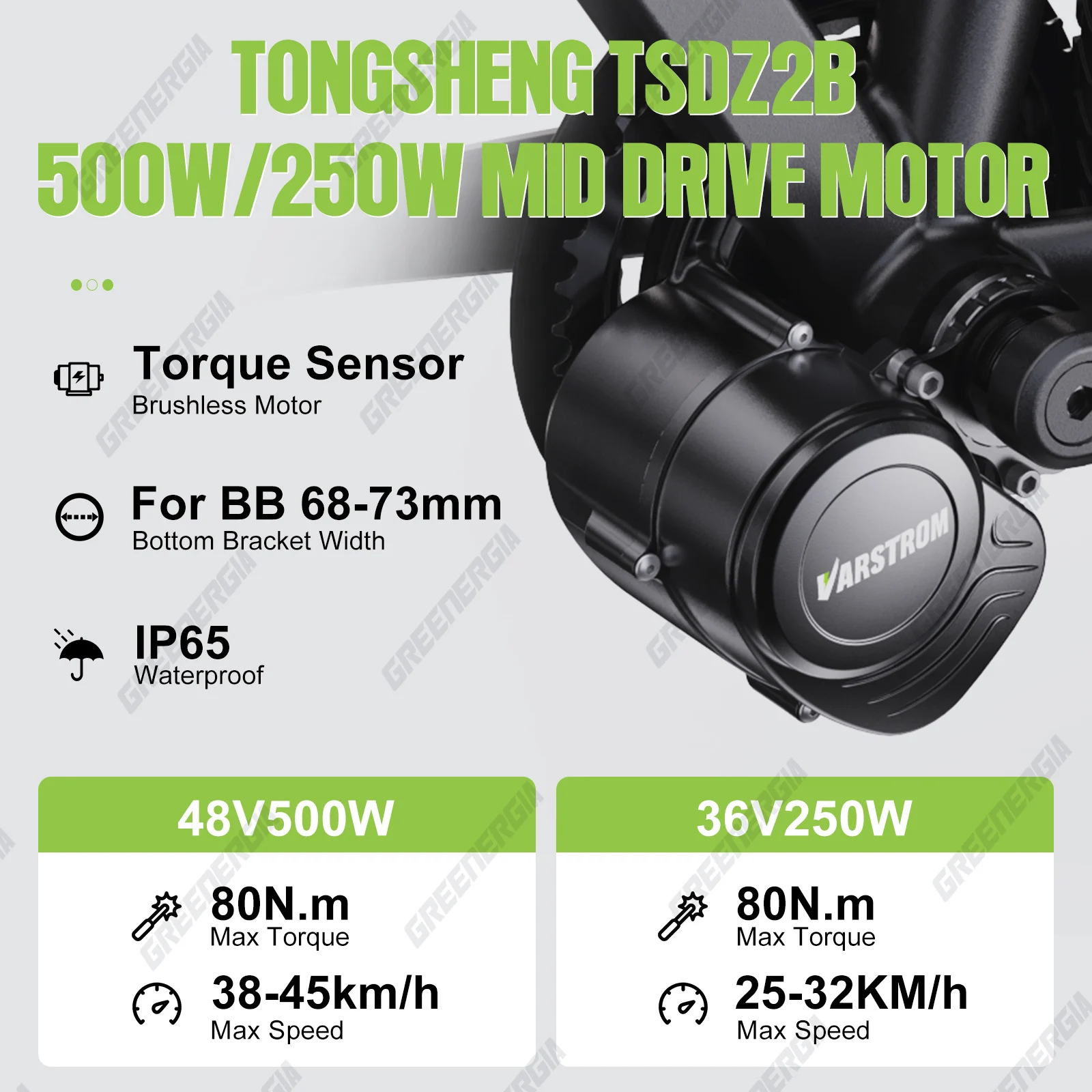 Tongsheng TSDZ16 1000W TSDZ 750W TSDZ2B 500W 250W Motor Mid Drive Torque Sensor Bicycle Electric Bike Conversion Kit 68-73mm