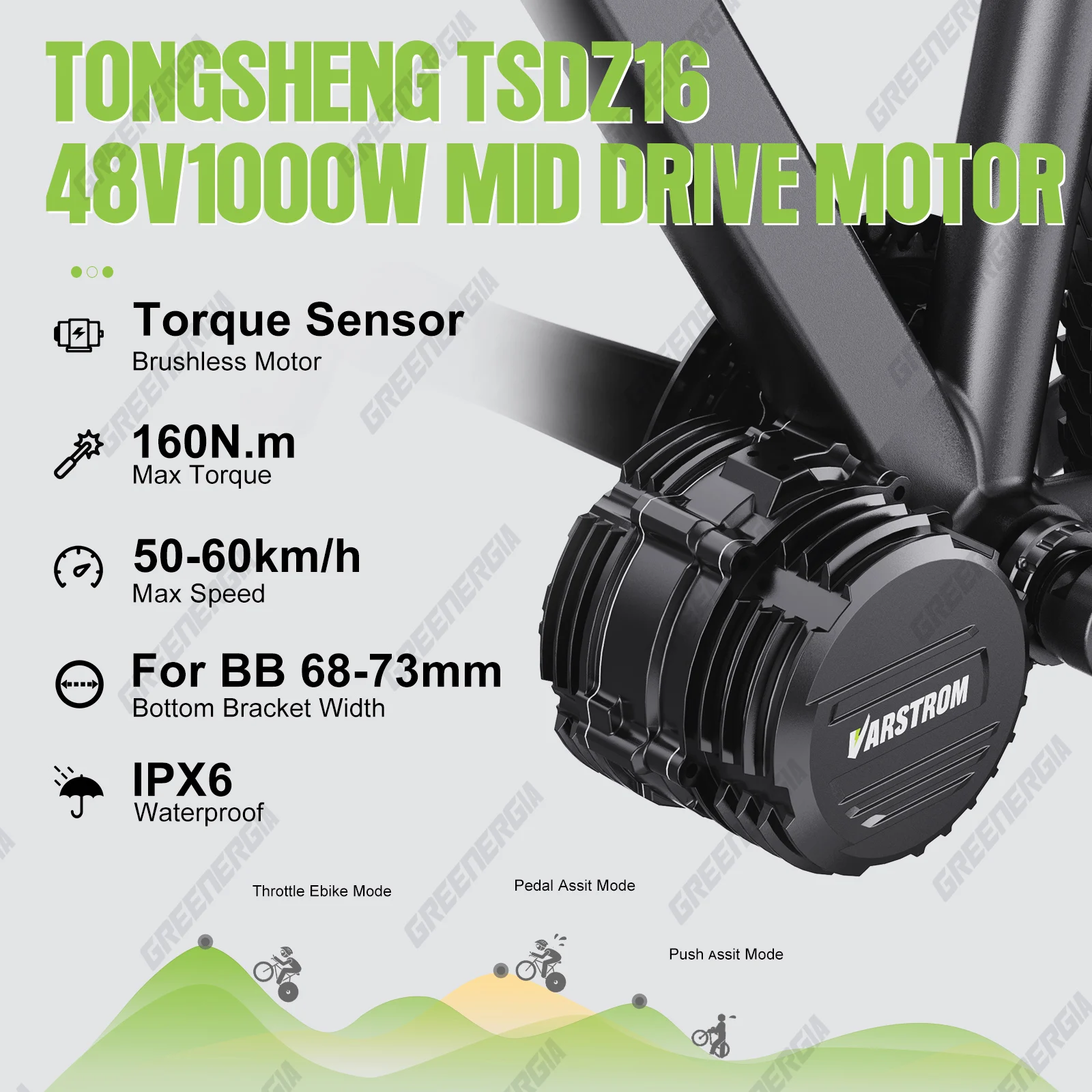 Tongsheng TSDZ16 1000W TSDZ 750W TSDZ2B 500W 250W Motor Mid Drive Torque Sensor Bicycle Electric Bike Conversion Kit 68-73mm